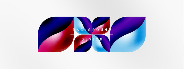 Obraz premium Vector abstract geometric background. Techno flower petals concept. Wallpaper or texture design, bright poster, banner, flyer