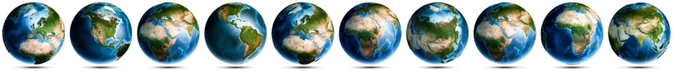 Fotobehang Planet Earth globe world set © 1xpert