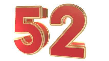 Red 3d number 52