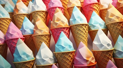 Irresistible Geometry: Ice Cream Cones in a Playful and Delectable Pattern