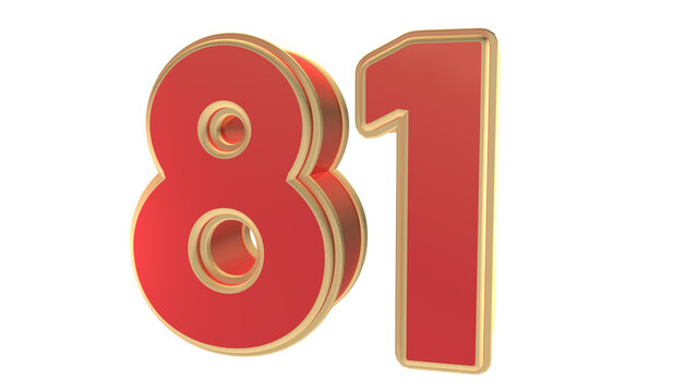 Red 3d number 81