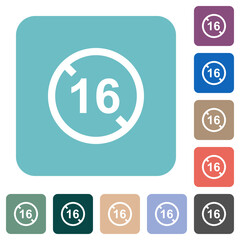 Obraz premium Not allowed under 16 rounded square flat icons