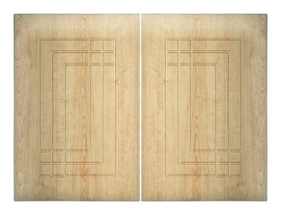 Decorative beige two oak wooden kitchen cabinet door