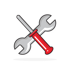 screwdriver - equipment icon vector illustration in flat cartoon design style isolated on white background