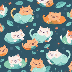 seamless pattern with cats
