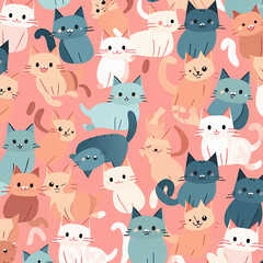 seamless pattern with cats