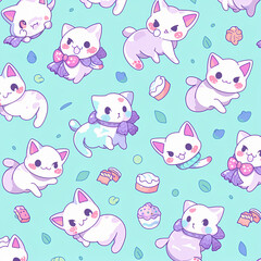 seamless pattern with cats