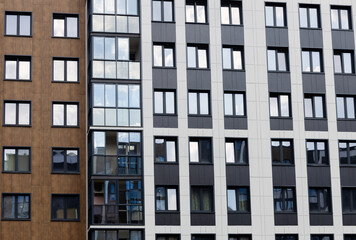 Fototapeta na wymiar Architectural details of modern apartment building.