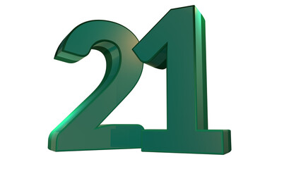 Green 3d numbers element for design