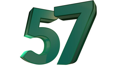 Green 3d numbers element for design