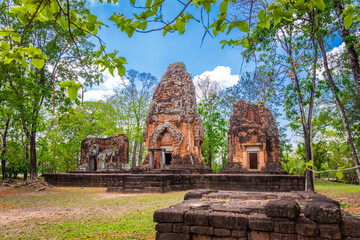 Fototapeta na wymiar Prasat Ku Suan Taeng is an ancient Khmer castle located in Buriram Province, Thailand.