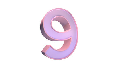 Pink 3d number 9