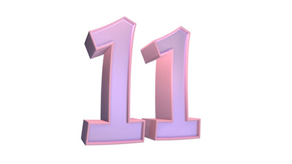 Pink 3d number 11