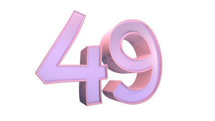 Pink 3d number 49