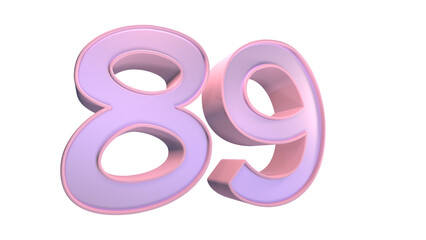 Pink 3d number 89