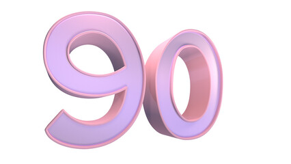 Pink 3d number 90