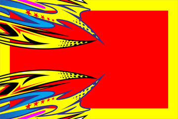 abstract vector background design with a unique striped pattern and a combination of bright colors, looks cool on a red background