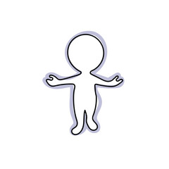 Line art character concept with transparent background. A happy man line art