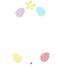 Text of happy easter and egg, flat png transparent element character design