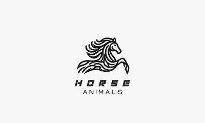 Horse vector logo icon minimalistic line art