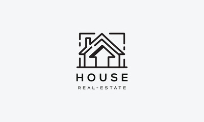 House real estate architect construction vector logo icon design