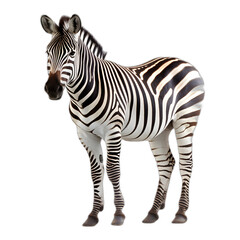 Fototapeta na wymiar Zebra isolated on transparent or white background