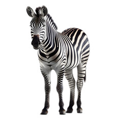 Zebra isolated on transparent or white background