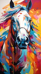 pop art horse - ai generated