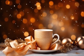 mug of coffee with New Year's mood