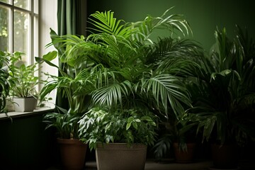 Indoor plant with lush green foliage. Generative AI