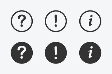 Question, warning vector icons for web and mobile app.information sign for ui ux design. vector illustration