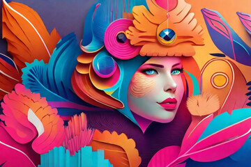 Digital Illustration: Digital illustrations are created using digital tools like graphic tablets and software like Adobe Illustrator or Procreate. They can range from vibrant and colorful  Generative 