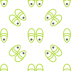 Line Slippers icon isolated seamless pattern on white background. Flip flops sign. Vector