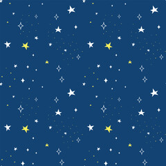 Seamless boho pattern with stars on a blue background for tarot, astrology . Magic cosmic sky, abstract esoteric prnament.