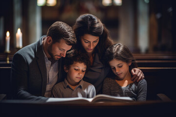 Children's and parent prayed for faith, Generative AI.