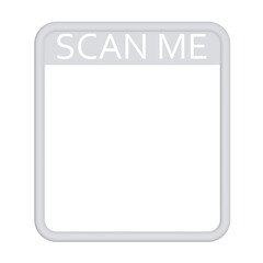 3D White Square Frame Scan Me