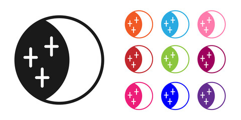 Black Eclipse of the sun icon isolated on white background. Total sonar eclipse. Set icons colorful. Vector