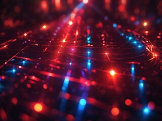 Obraz premium Red And White colorful glowing light pattern in background AI Generated