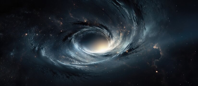 Milky Way black hole consuming space clouds by warping spacetime With copyspace for text