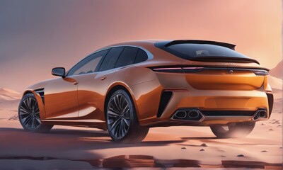 Fototapeta na wymiar 3d rendering of a brand - less generic concept car 3D rendering of a brand - less generic concept car 3D render of a brand new luxury car concept