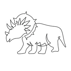 Vector continuous one line rhino illustration