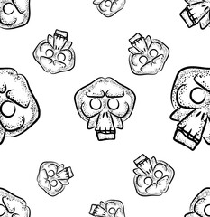 mexican skull print seamless pattern