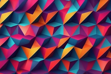 Naklejka premium Aesthetic wallpaper made of abstract geometric shapes colorful background AI generated