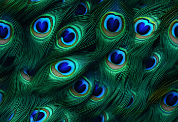 Colorful Realistic Peacock Feather Pattern Background