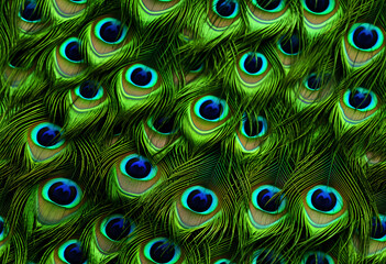 Colorful Realistic Peacock Feather Pattern Background