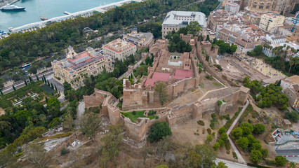 vista de la bonita alcazaba de época islámica de la ciudad de Málaga, Andalucía