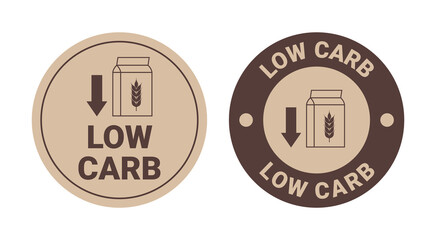 Low carb logo set vector illustration