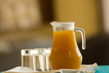 Orange juice in a jug