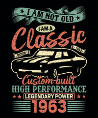Classic car vector tshirt design © Fatematoj
