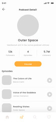 Podcast Platform and Audiobook Player Mobile App UI Kit Template